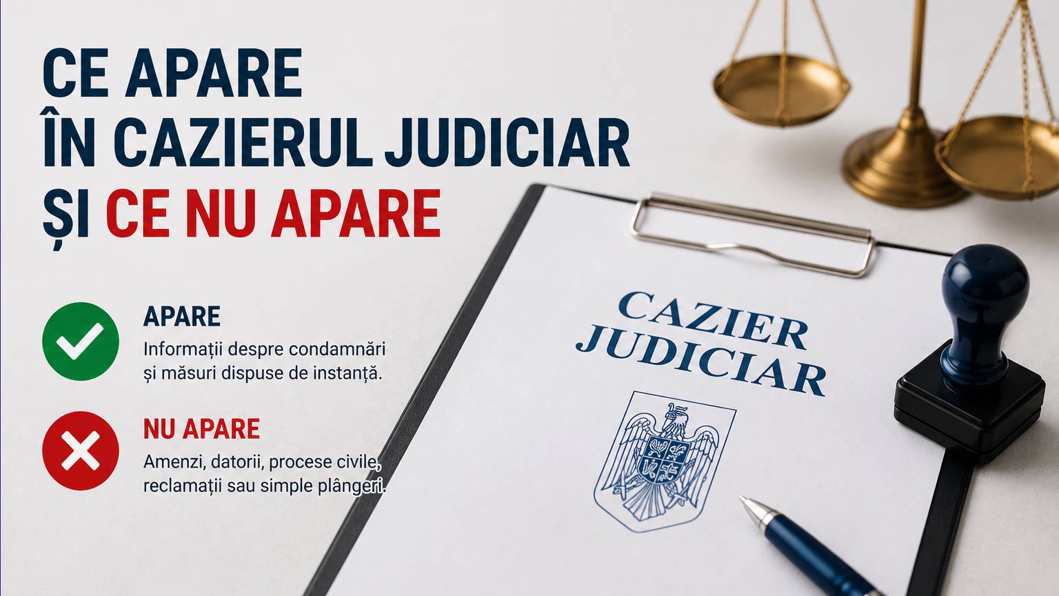 Ce apare în cazierul judiciar și ce NU apare?