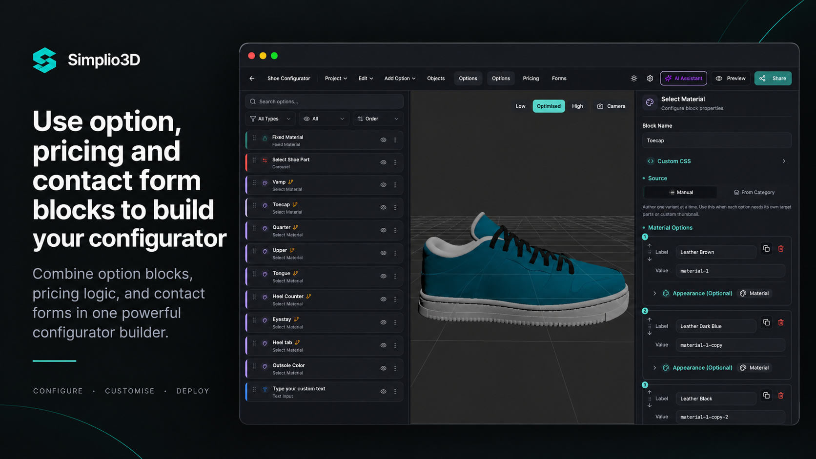 Simplio3D lansează un editor nou pentru configuratoarele 3D de produse